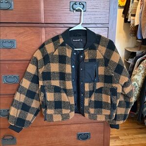 Blank NYC | Checkered Fleece Jacket Insulated Size XS